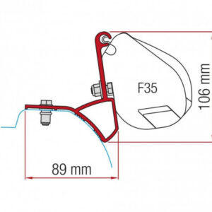 Adaptor pentru Fiamma F35 Renault Trafic, model incepand cu 2015